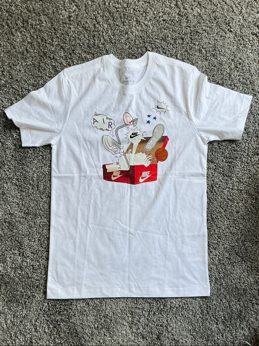 Nike White Graphic Air Box Short Sleeve Tee